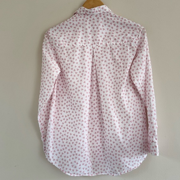 Grayson Anthropologie The Hero Pink Heart Button Down Shirt Size XSmall - Picture 6 of 6